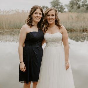 David's Bridal - Marie Color - One Shoulder - Size